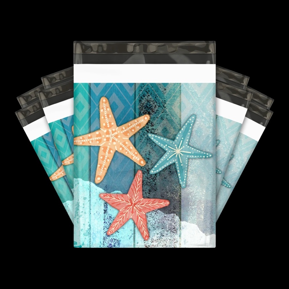 50 10X13  Poly Mailers Sea Star Ocean Fish Shipping Envelopes Bags PRICE IS FIRM - Picture 10 of 10